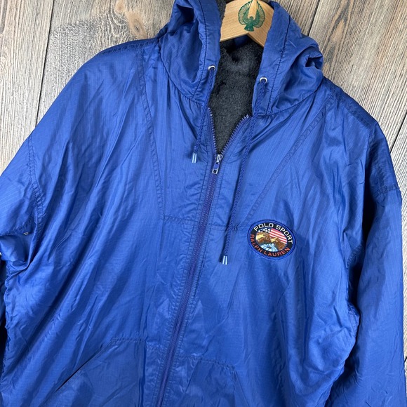 Polo Ralph Lauren Other - Polo Sport Ralph Lauren Vintage 90s Windbreaker Jacket Blue Fleece Lined Mens L